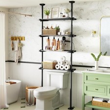 Over The Toilet Storage Shelf, 4-Tier Adjustable Bathroom Organizer, No Drill