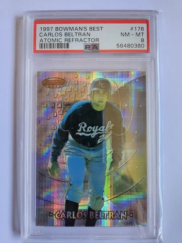 🚨🔥 1997 Bowman's Best #176- Carlos Beltran - Atomic Refractor - Rookie Card!