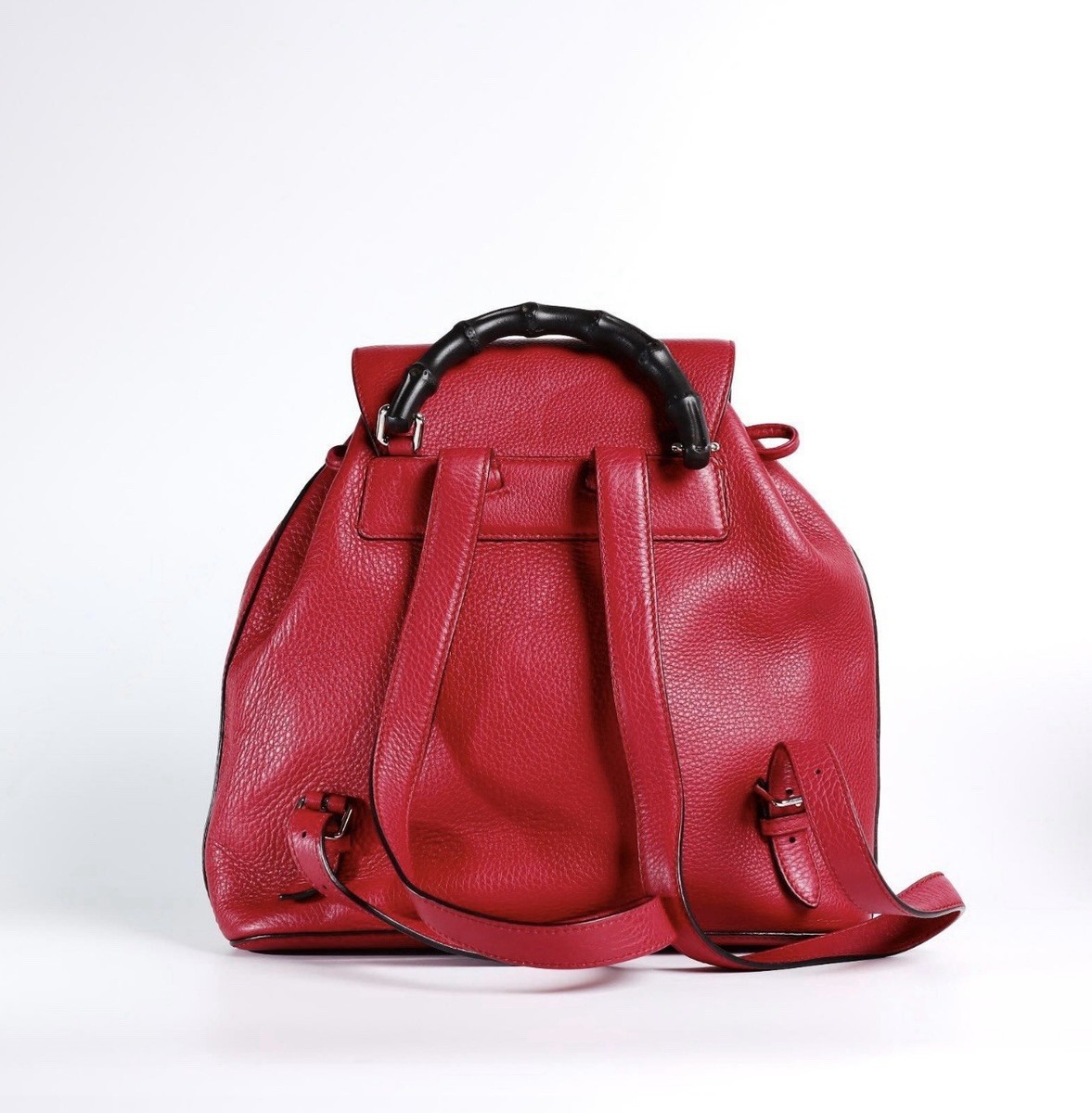 Gucci Bamboo Tassel Backpack Red Calfskin Leather Bag w/ COA – Very Good Cond. Gucci Bamboo Tassel Backpack Red Calfskin Leather Bag w/ COA  main image 2