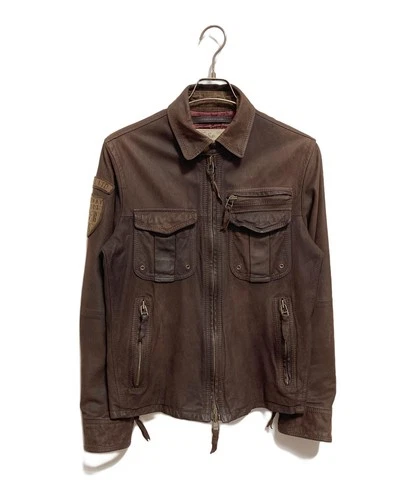 AVIREX Policeman Leather Jacket Men's Size M Brown - product listing photo