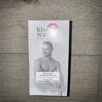 Kiss Waxing Strip Sugar Mess-Free Hair Removal Kit Coarse Hair 10oz