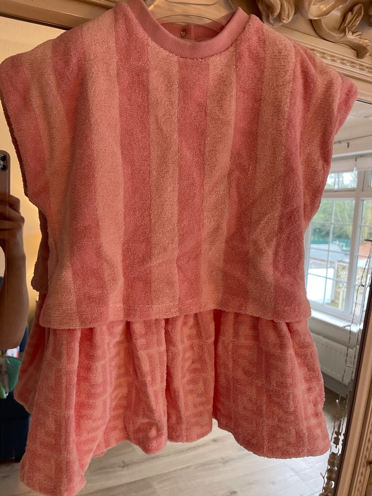 Fendi Baby Girls Pink Dress Towelling FF Logo Size 18-24 Months RRP £320 image 5