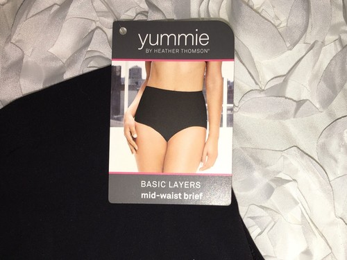 YUMMIE TUMMIE Marjorie BLACK Mid Waist Shaping Control Brief Womens S Plus 1X 2X - Picture 4 of 5
