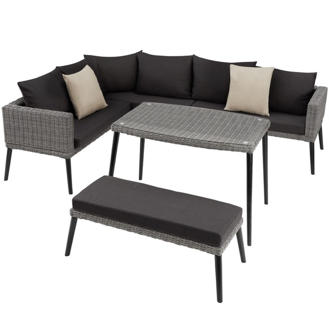 Salon Jardin en Rotin avec Cadre Aluminium Meubles Terrasse Table Chaises Jardin Salon Jardin en Rotin avec Cadre Aluminium Meubles Terrasse Table Chaises Jardin