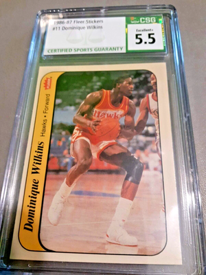 86-87 Fleer Sticker Dominique Wilkins #11 - CSG Excellent+ | eBay