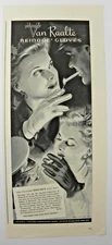 1942 Van Raalte Reindoe Gloves Print Ad ~ WWII ~" Because You Love Nice Things"