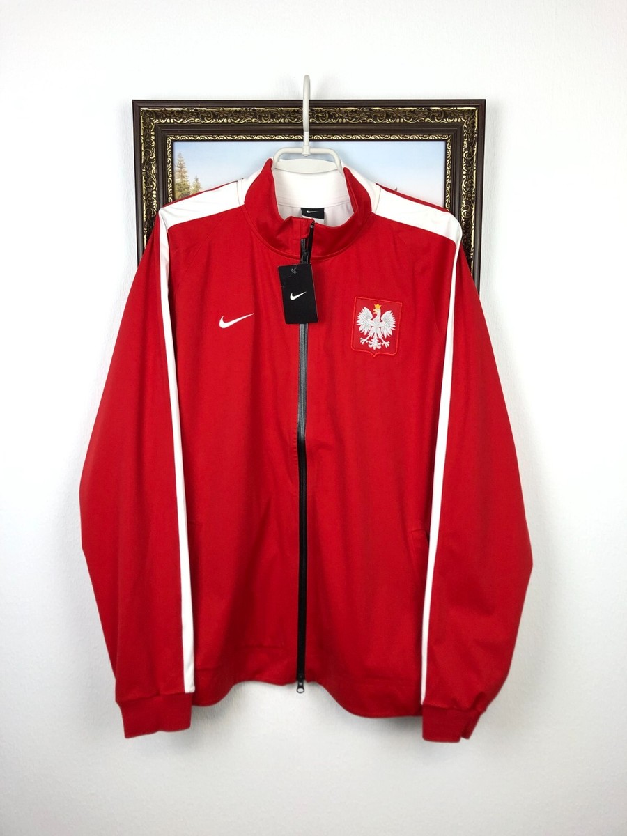 Nike Poland Football Jacket Soccer Track Top National Team Red