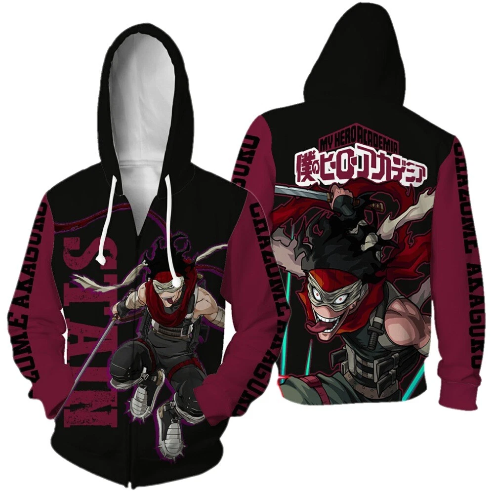 My Hero Academia Stain Cosplay Zip Pullover Hoodie Jacket Adult Teens Unisex