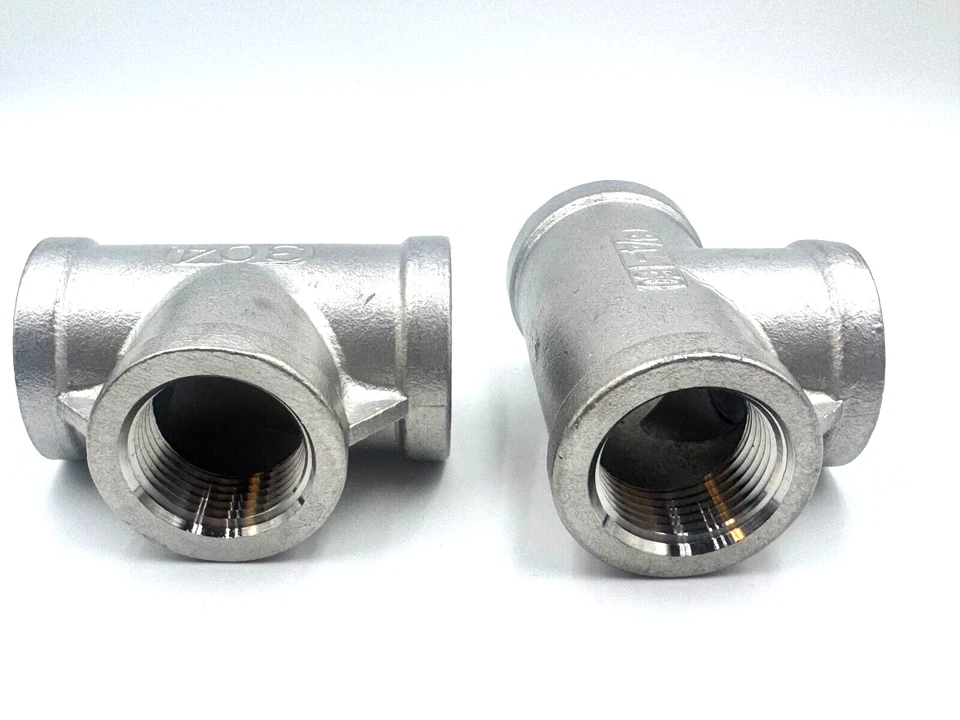 2 PACK STAINLESS STEEL TEE 3/4" NPT PIPE FITTING CAST SP114 Class - Image 4 of 4