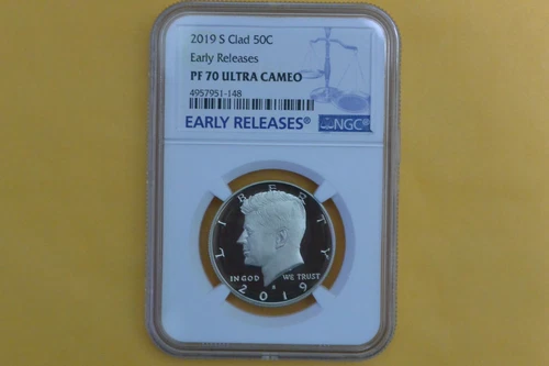 2019-S KENNEDY HALF DOLLAR CLAD PROOF  NGC PF 70 EARLY RELEASES