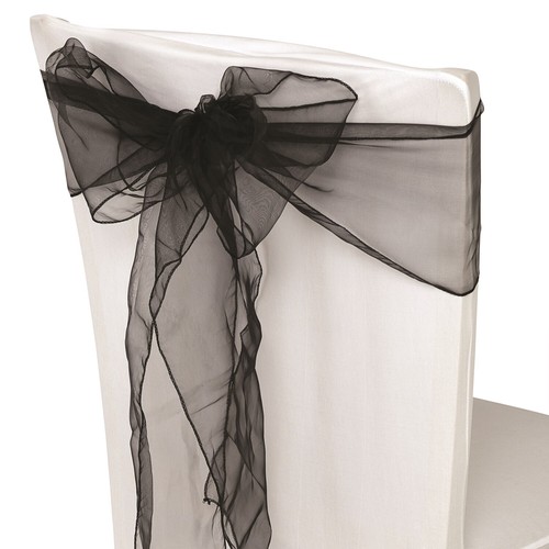 Silla de organza de boda fajas ancho lazo completo para decoración de fiesta 1x-100x - Imagen 32 de 391