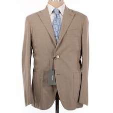 Boglioli NWT Wool Blend K Jacket Sport Coat Size 52R US 42R in Tan/Beige Melange