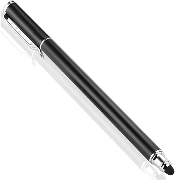 STYLUS TOUCH SCREEN PEN FIBER TIP ALUMINUM LIGHTWEIGHT BLACK for TABLETS