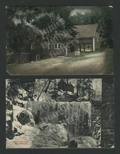 Bellvale Warwick NY: Lot Two 1908-10 Postcards BROOK'S MILL DAM, OLD GRIST MILL