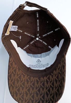 MICHAEL KORS Monogram MK Logo Baseball Cap Hat 538801C Brown  display picture 3