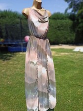 Size 8 Summer Slit Front Dress olive green dusky pink 