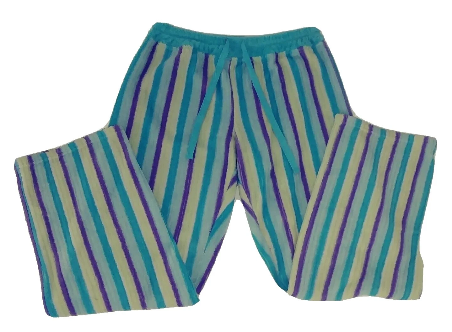 Adonna 涤纶条纹睡衣和长袍女