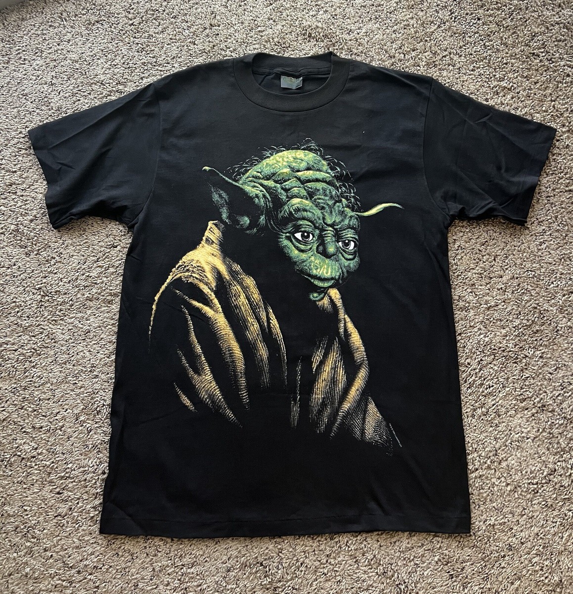 Vintage 1995 Star Wars Yoda Jedi Graphic Big Face T Shirt | eBay