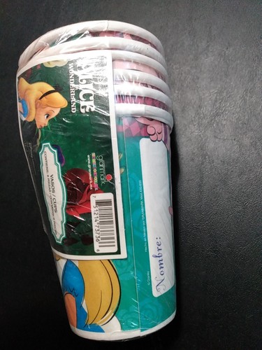 New Alice In Wonderland 6 Pc Party Cups Rare Find Item - Picture 4 of 6