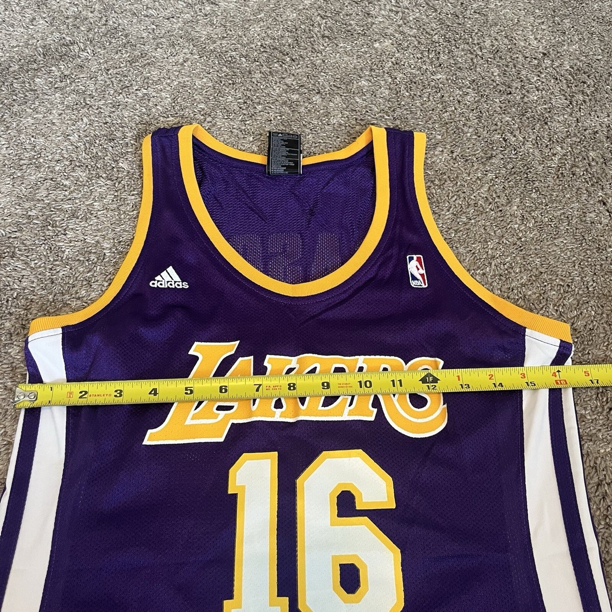NBA LAKERS Pau GASOL ユニフォーム Gold adidas LA Los Angeles Lakers Pau Gasol Jersey Men's