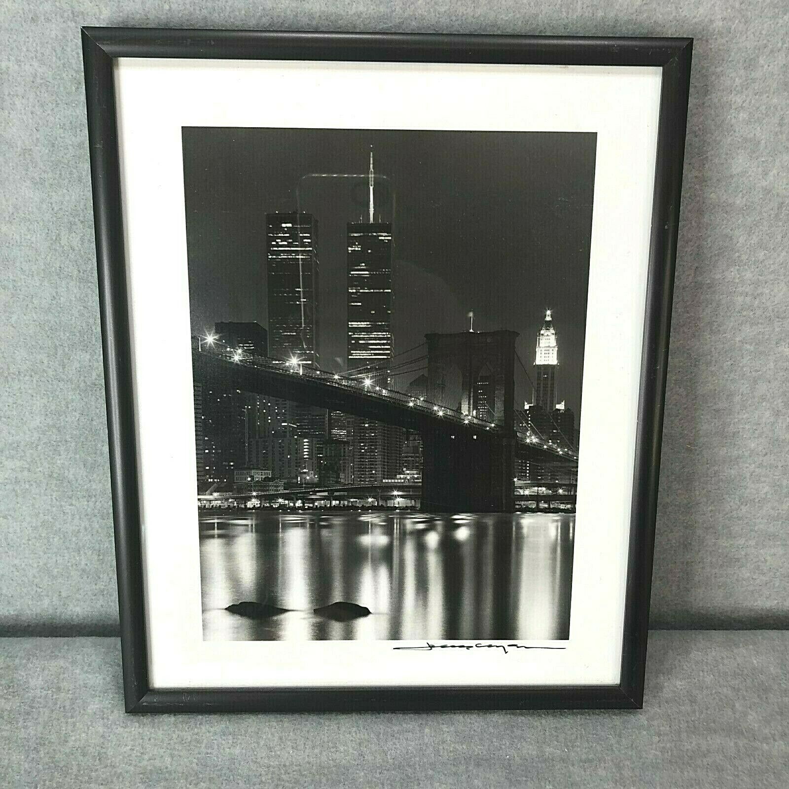 New York Skyline Black And White With Twin Towers