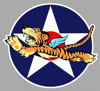 Autocollant Flying Tiger P40 WW2 - Tigres Volants Droite - Sticker Aviation Militaire