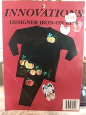 Vintage complete Innovations 1991 Designer Iron-On Kit Adhesive Backing Pumpkins