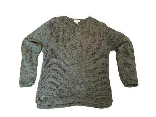 Sigrid Olsen Sport Knit Top Size Large Olive Army Green Open Weave Knit Pullover - Picture 3 of 10