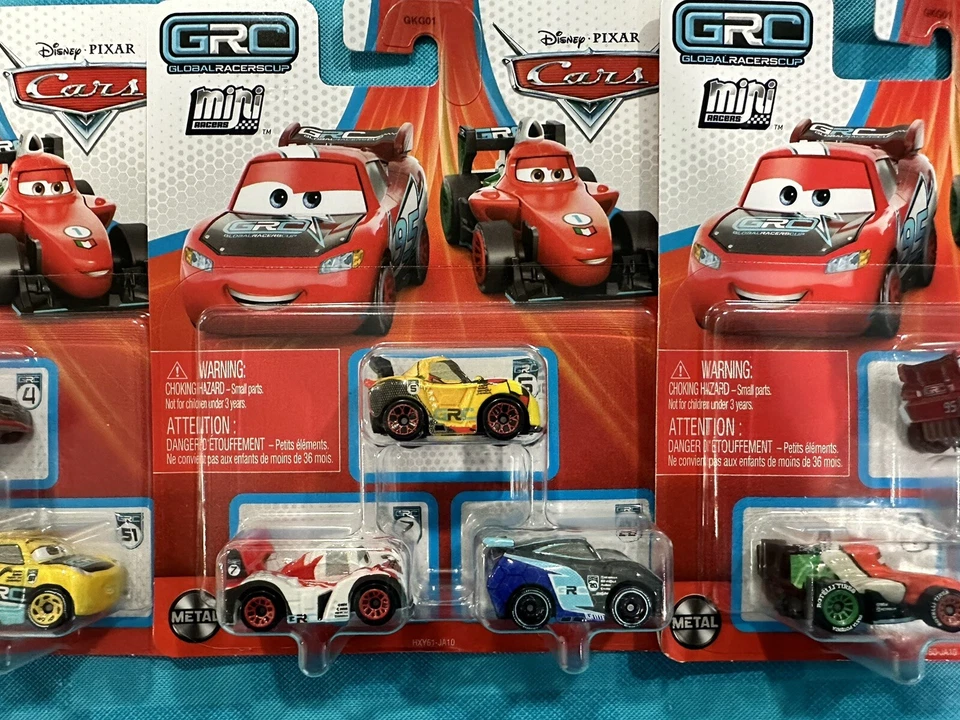 Disney Pixar Cars 3 Pack Mini Racers GRC Global Racer Cup Collection ~ Lot Of 3 - Image 3 of 4