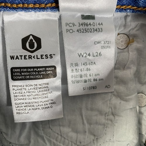 Levis Premium Wedgie Straight Jeans Womens 24 Blue Big E High Ankle Cropped NEW - Picture 10 of 11