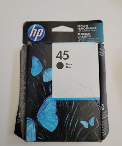 Genuine HP 45 Black Ink Print Cartridge New Sealed EXP.01/2017 - Photo 1 sur 5