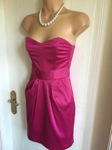 pink strapless mini dress