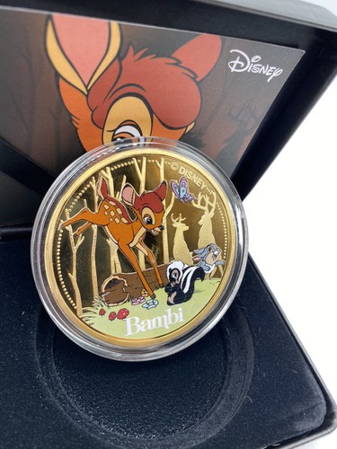 Disney Bambi “Luxe Edition” 65MM Gold Plated Deer Stag Coin, Limited Edition - Picture 12 of 13