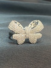 Pave 2.35 Cts Round Brilliant Cut Diamonds Glittering Butterfly Ring In 14K Gold