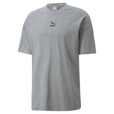 Puma Classics Logo Boxy Tee grau meliert Größe Large T-Shirt Oberteil neu mit Etikett