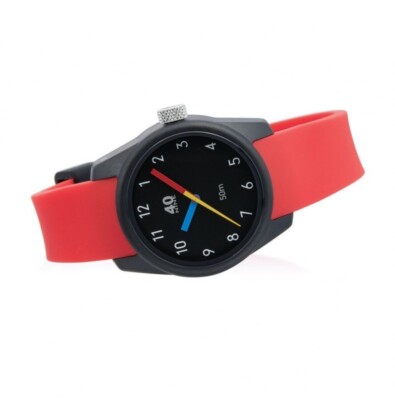 40NINE PRIMARY 35MM Quarz Polymer Silikon Schwarz Rot Unisex Uhr