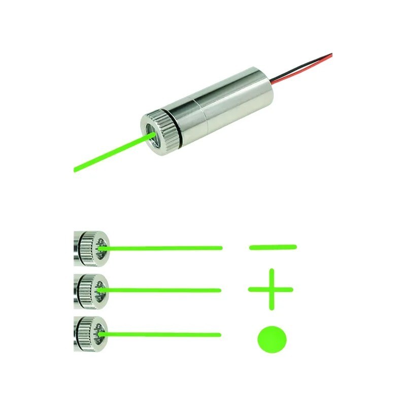 650nm 5mW verde/rojo/azul punto/línea/cruz módulo láser cabeza objetivo enfocable