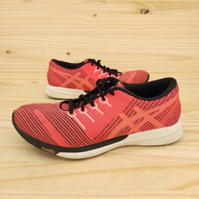Asics FuzeX Gel Women's Running Shoes Sz Pink Black Knit Sneakers  Athletic
