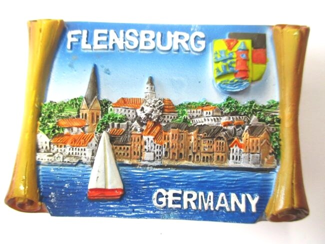 Flensburg magnet poly roll 7 cm, souvenir Germany, Germany, new