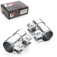 2x pipe connector double clamp exhaust system Ø 45 x 95 mm for Renault Megane