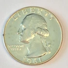 1961 Washington Silver Quarter - Nice PROOF - High Quality Scans #C102