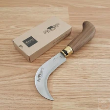 Old Bear Pruning Folding Knife 3.75" AISI 420 Steel Blade Brown Walnut Handle