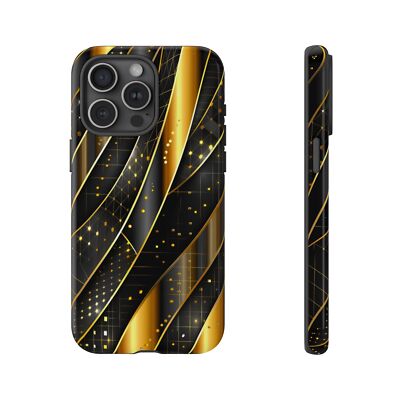 Phone Ink - Case for iPhone Galaxy Pixel - Black Gold Tech Abstract