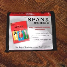 Spanx Sara Blakely Chico's Footless Bodyshaping Pantyhose NUDE SZ 1 DISCONTINUED