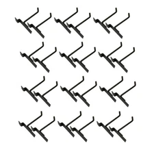 4" Slatwall Hook Panel Display Hooks, 1/4" Thickness Metal, Raw Steel - PACK 12
