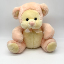 Vintage Russ Puffums Plush Berrie Bear Rattle Baby Teddy Stuffed Animal Chubby