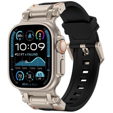 Designed for Apple Watch Band Apple Watch Ultra 3/2/1 49mm for Men, Silicone ...