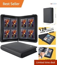 Toploader Card Binder Holds 128+ Cards 4 Pockets Storage Case for Trading Cards