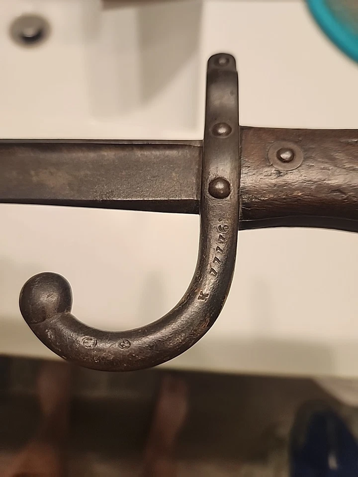 Espada/bayoneta "hierba" imperial francesa 1874. Sin afilar con pátina. Prus War Foto 4 de 4