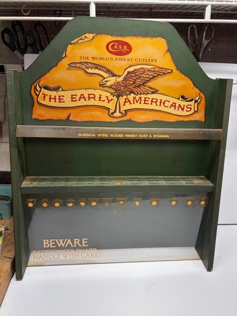 Vintage Case XX Cutlery Early Americans knife display case - RARE